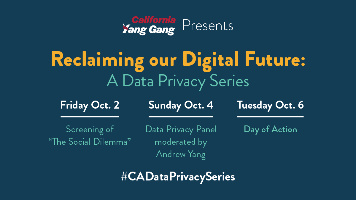 Watch the Video Replay of the October 4 Data Privacy Panel moderated by Andrew Yang